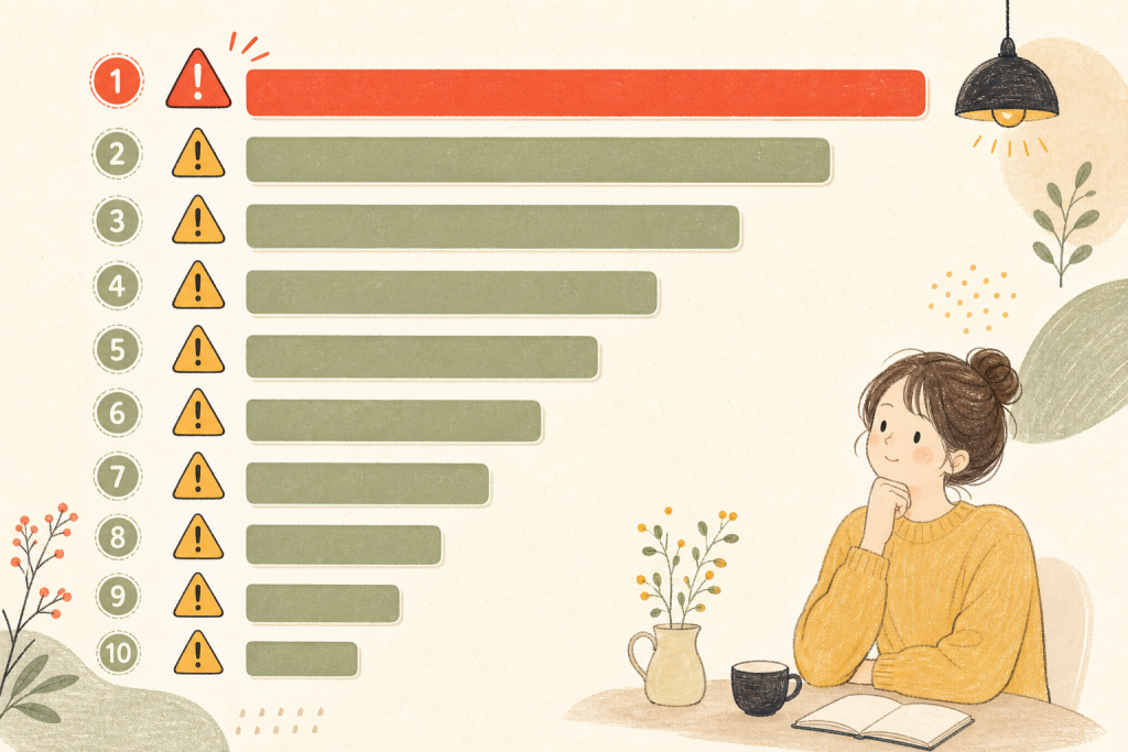 NG行動を上位から並べたワースト10のランキング図