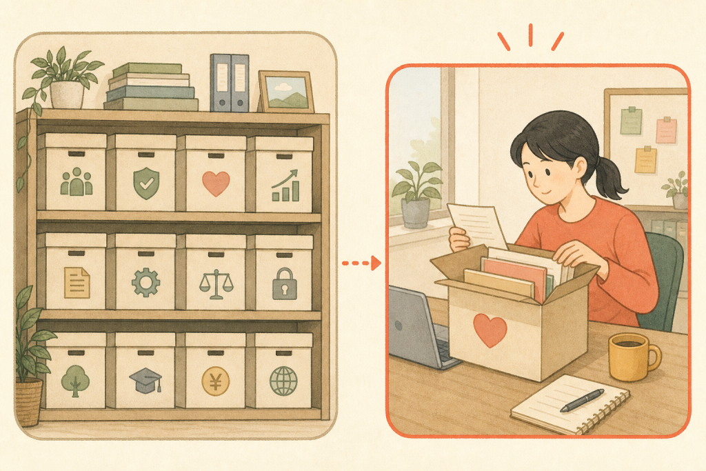 制度が用意されているだけの会社と実際に使われている会社の違いを示した図