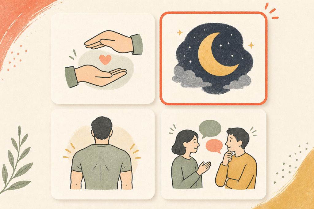 介護職に向く人と慎重に考えたい人を二軸で整理した2×2マトリクスの図
