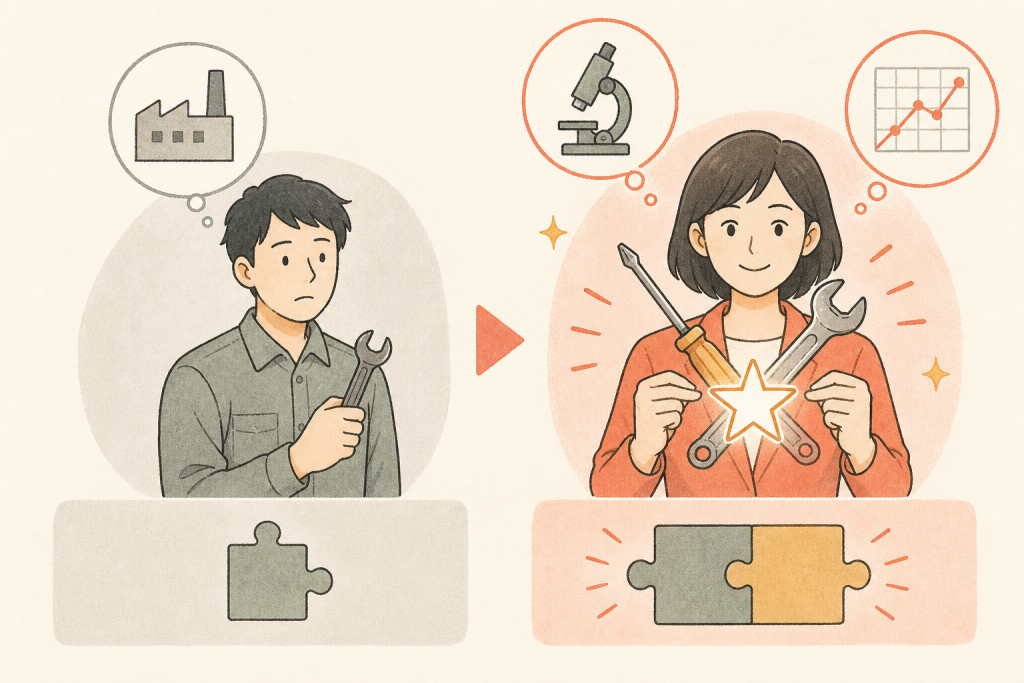 市場価値が高い人と低い人の違いを示す図