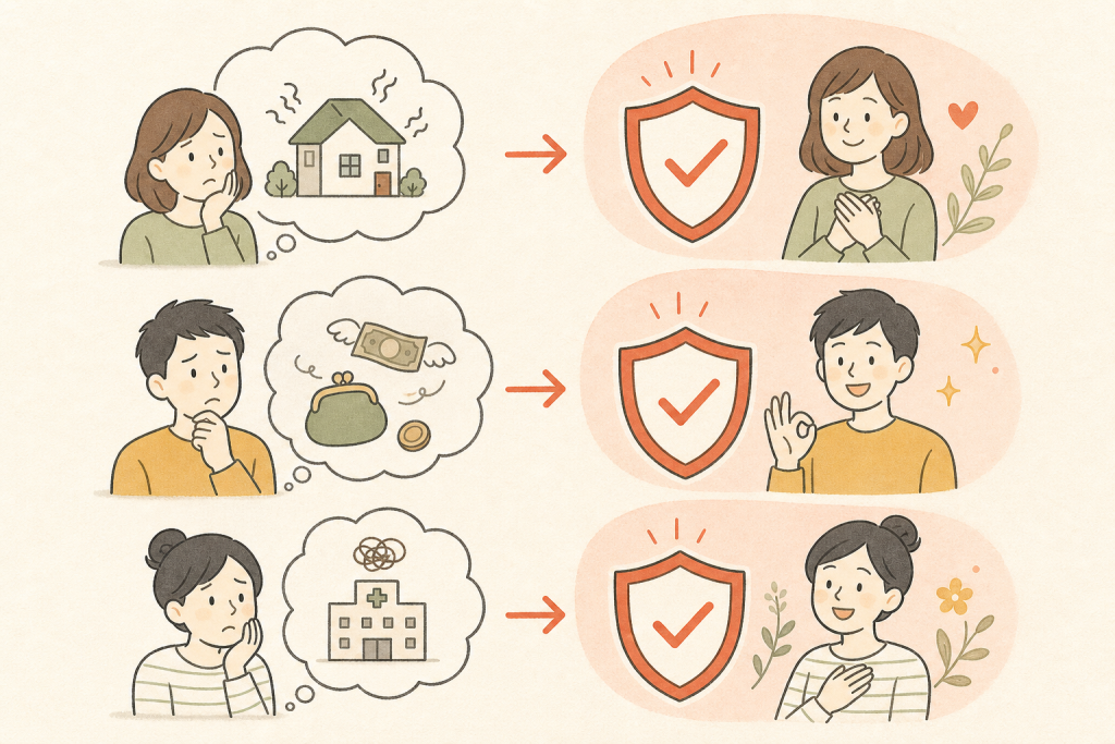 企業の不安と、それを打ち消す材料が一対一で対応していることを示した図